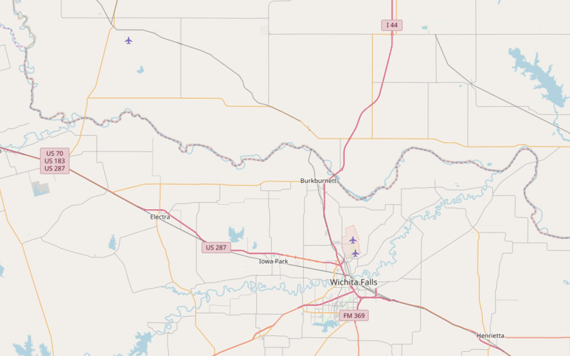 highway map of Wichita